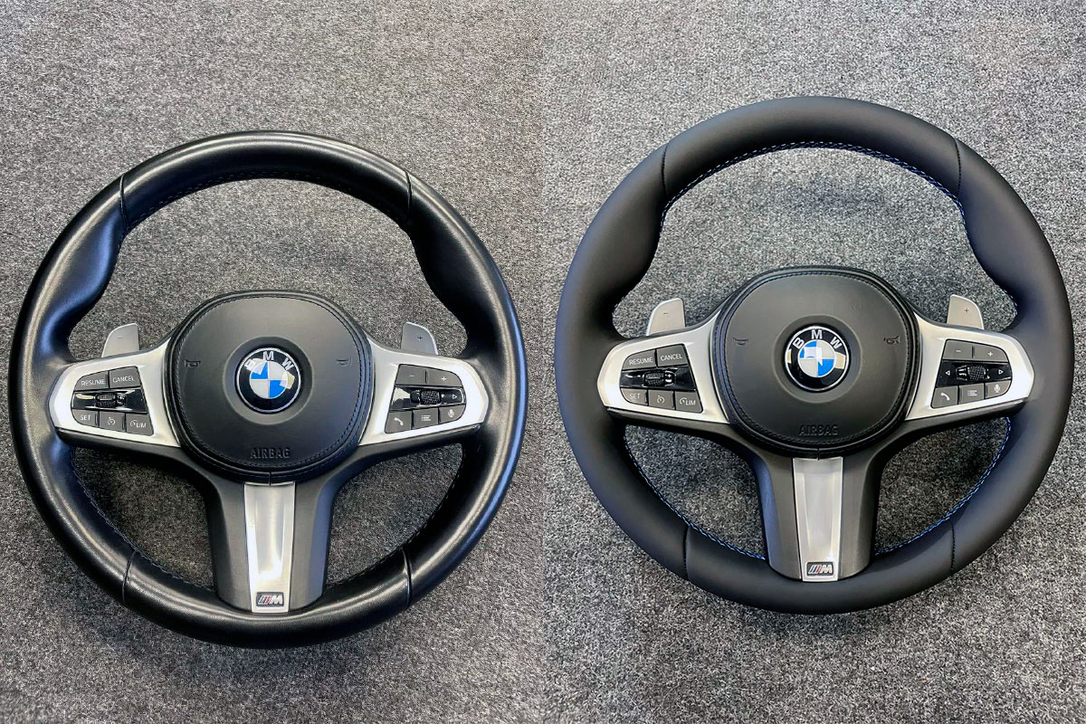 Перетяжка руля BMW M4 в натуральную кожу фото и цены в Воронеже