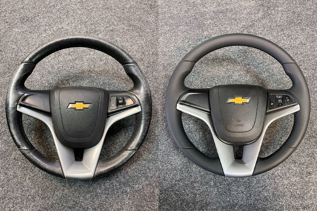 Chevrolet Cruze перетяжка руля в натуральную кожу