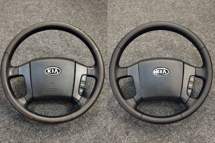 Kia Sorento Prime перетяжка руля в натуральную кожу