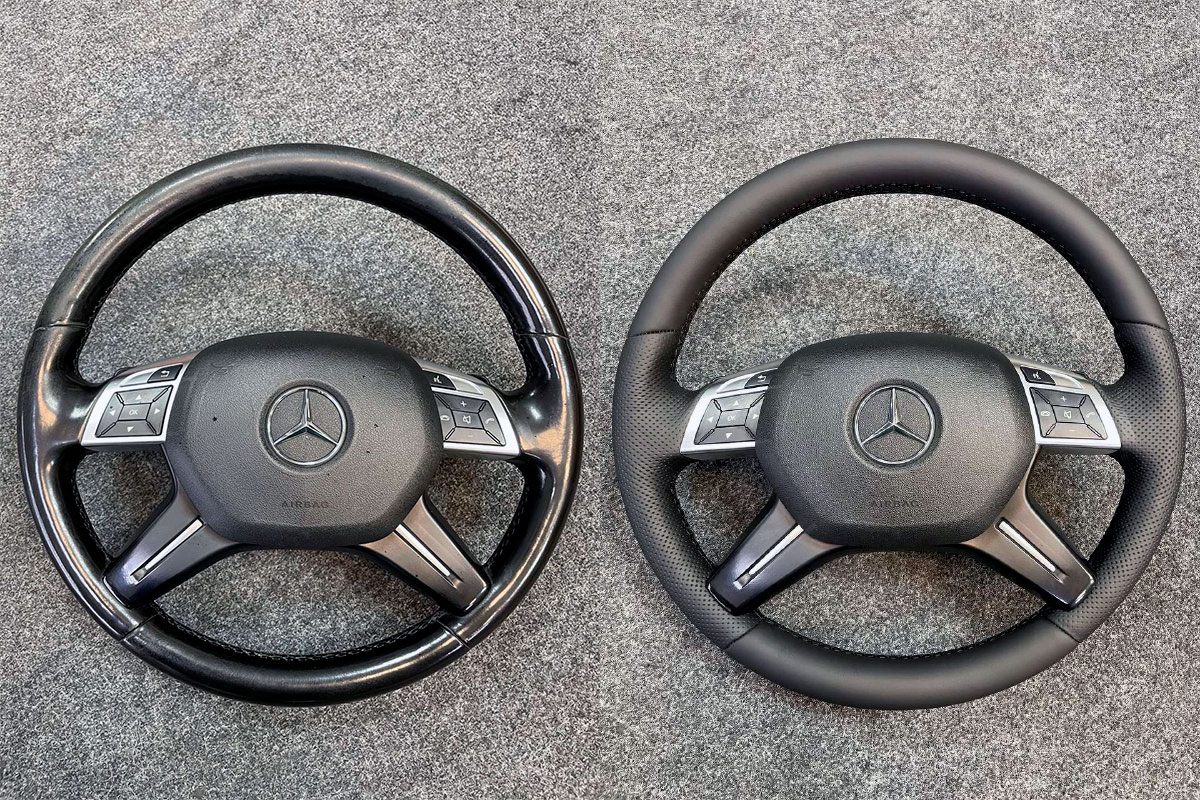 Mercedes ML перетяжка руля в натуральную кожу