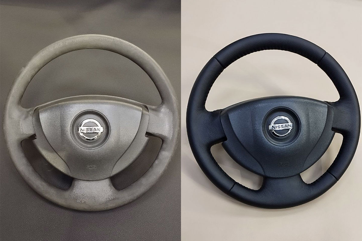 Перетяжка руля Nissan Almera в кожу